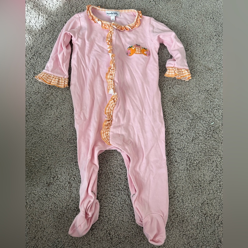 Magnolia Baby pumpkin one-piece